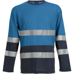 150g Long Sleeve Safety T-Shirt Navy-Blue